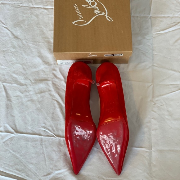 Christian Louboutin Clare Red Suede Veau Velours Pump, Size 42! - Picture 3 of 10